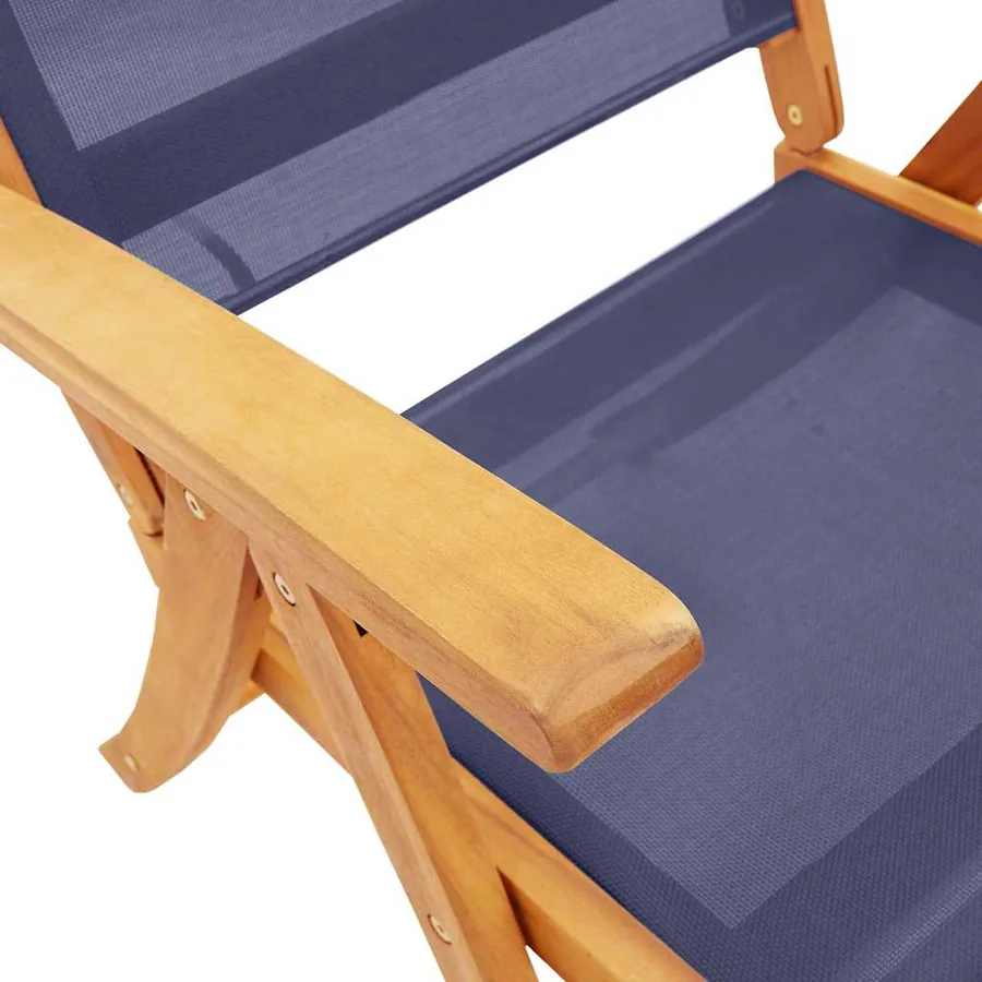 Chaises pliables de jardin lot de 2 bois d'acacia et textilène - 9
