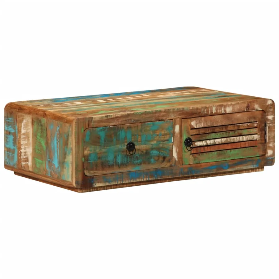 Table basse 89x55x29 cm bois de récupération massif - 11