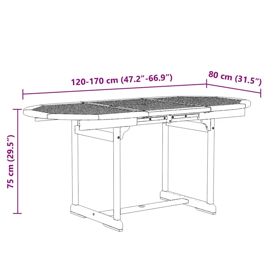 Ensemble à manger de jardin 5pcs bois d'acacia solide textilène - 16