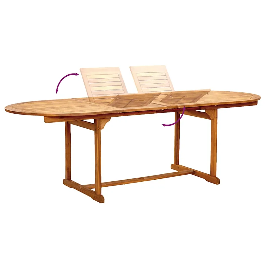 Ensemble à manger de jardin 9pcs bois d'acacia solide textilène - 8