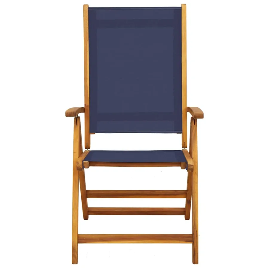 Chaises pliables de jardin lot de 6 bois d'acacia et textilène - 4