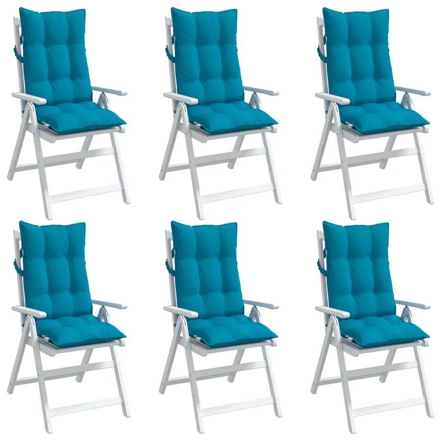 Coussins de chaise à dossier haut lot de 6 bleu clair - 4