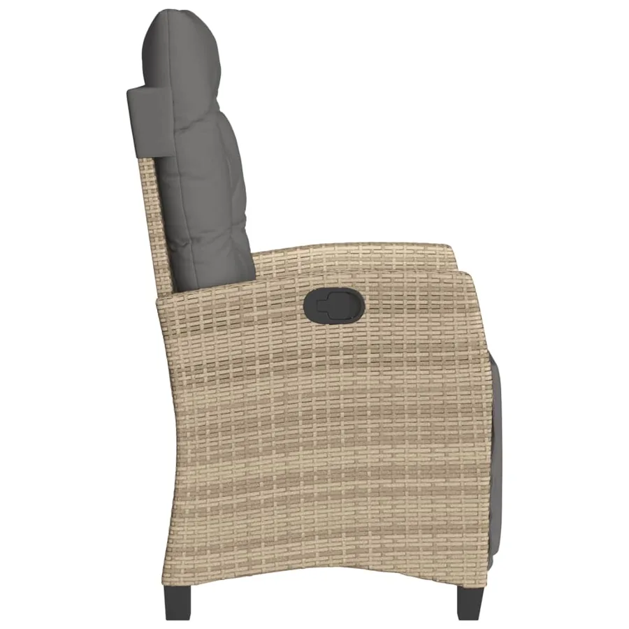 Chaises inclinables de jardin lot de 2 avec repose-pied rotin - 6
