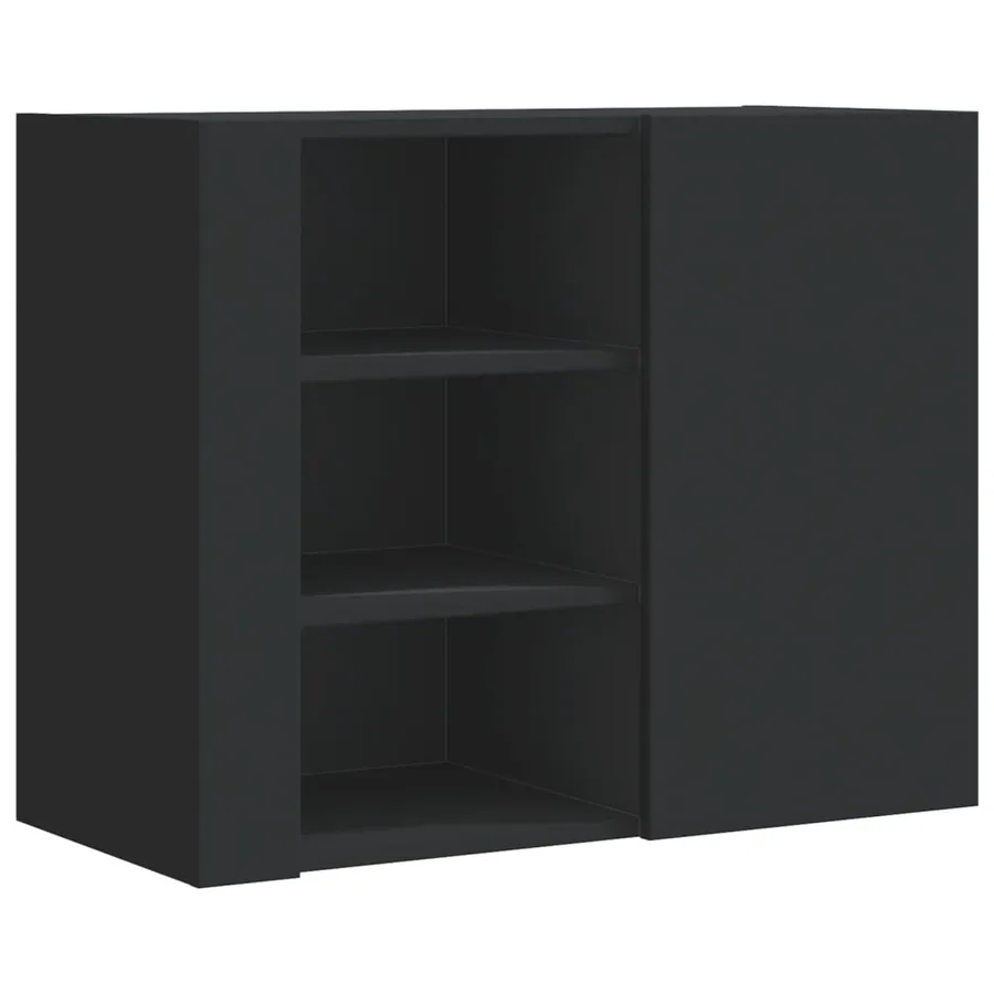 Armoire murale noir 75x35x60 cm bois d'ingénierie - 2