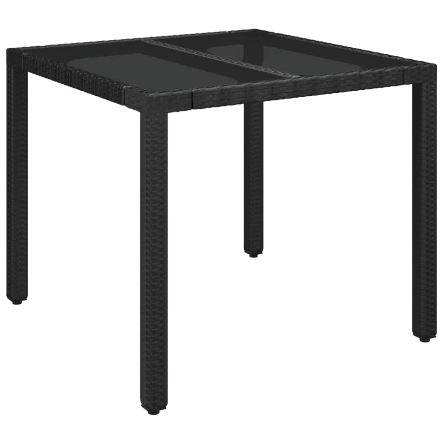 Ensemble à manger de jardin coussins 5pcs Noir Résine tressée - 10