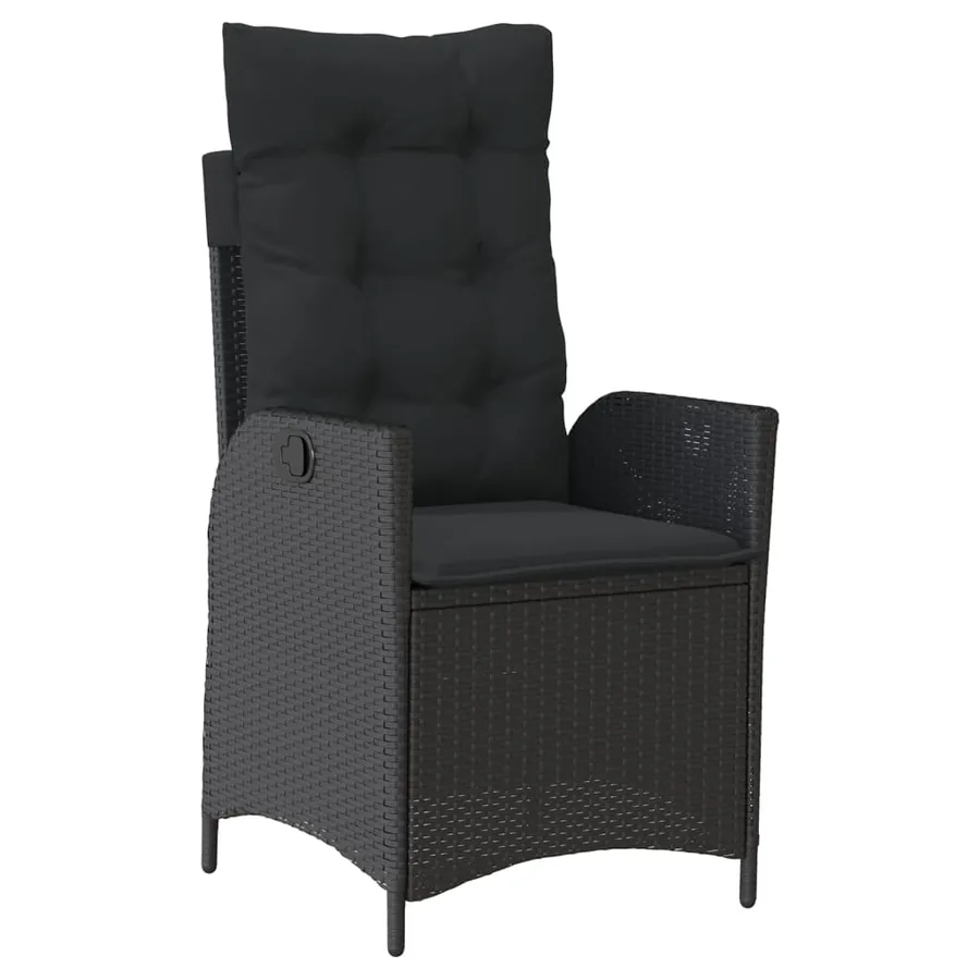 Ensemble à manger de jardin coussins 5pcs Noir Résine tressée - 3