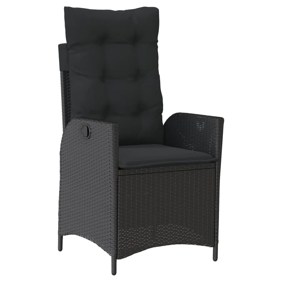 Ensemble à manger de jardin coussins 5pcs Noir Résine tressée - 3
