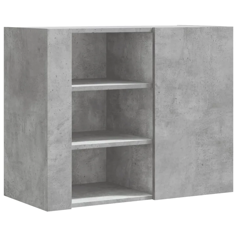 Armoire murale gris béton 75x35x60 cm bois d'ingénierie - 2