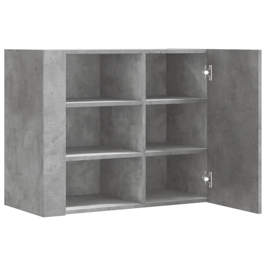 Armoire murale gris béton 75x35x60 cm bois d'ingénierie - 7