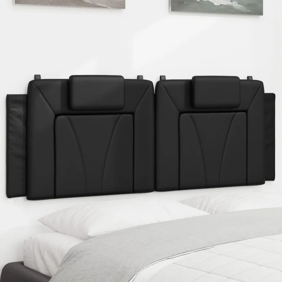 Coussin de tête de lit Viana noir 140 cm similicuir