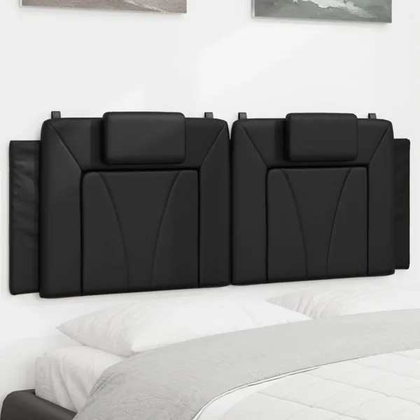 Coussin de tête de lit Viana noir 140 cm similicuir