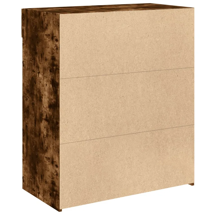 Buffet chêne fumé 80x42,5x93 cm bois d'ingénierie - 6