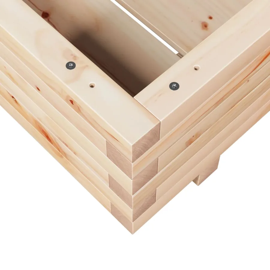 Jardinière 60x60x26,5 cm bois de pin massif - 8
