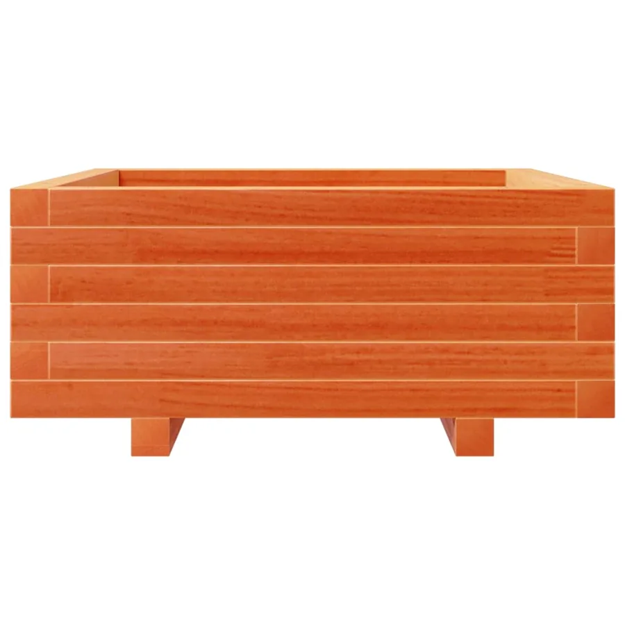 Jardinière cire marron 60x60x26,5 cm bois de pin massif - 5