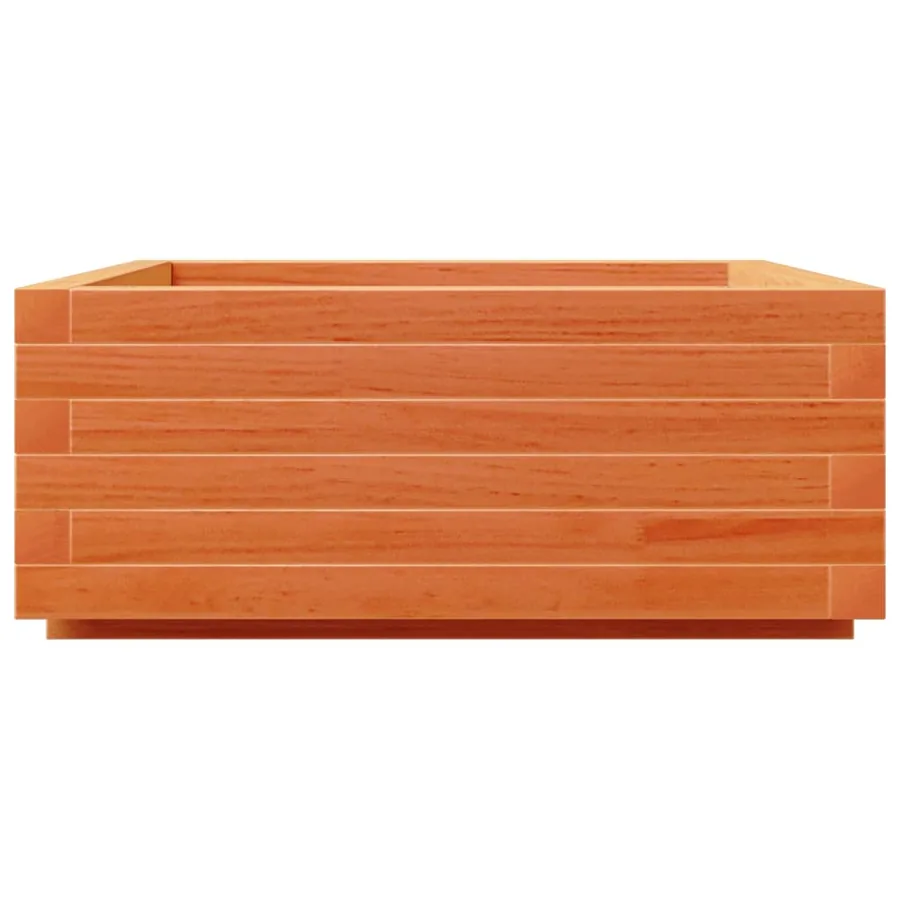 Jardinière cire marron 60x60x26,5 cm bois de pin massif - 6