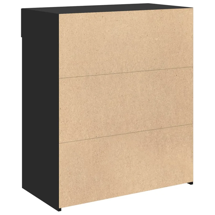 Buffet noir 80x42,5x93 cm bois d'ingénierie - 6