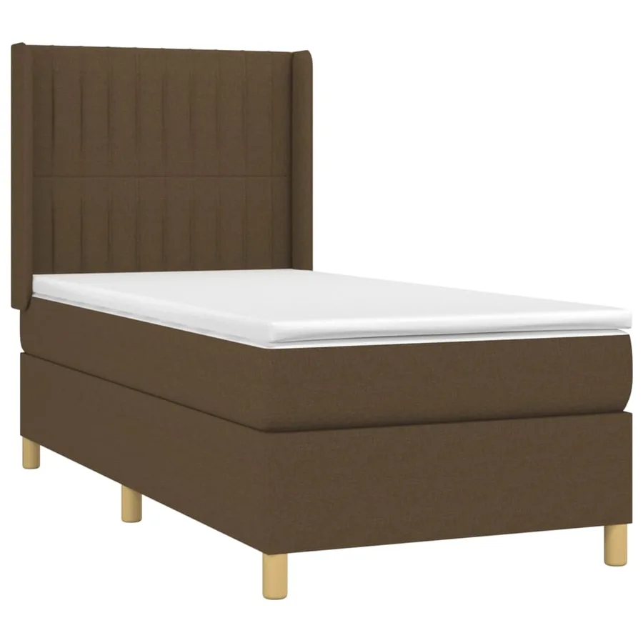 Sommier à lattes de lit avec matelas Marron foncé 90x190 cm - 3