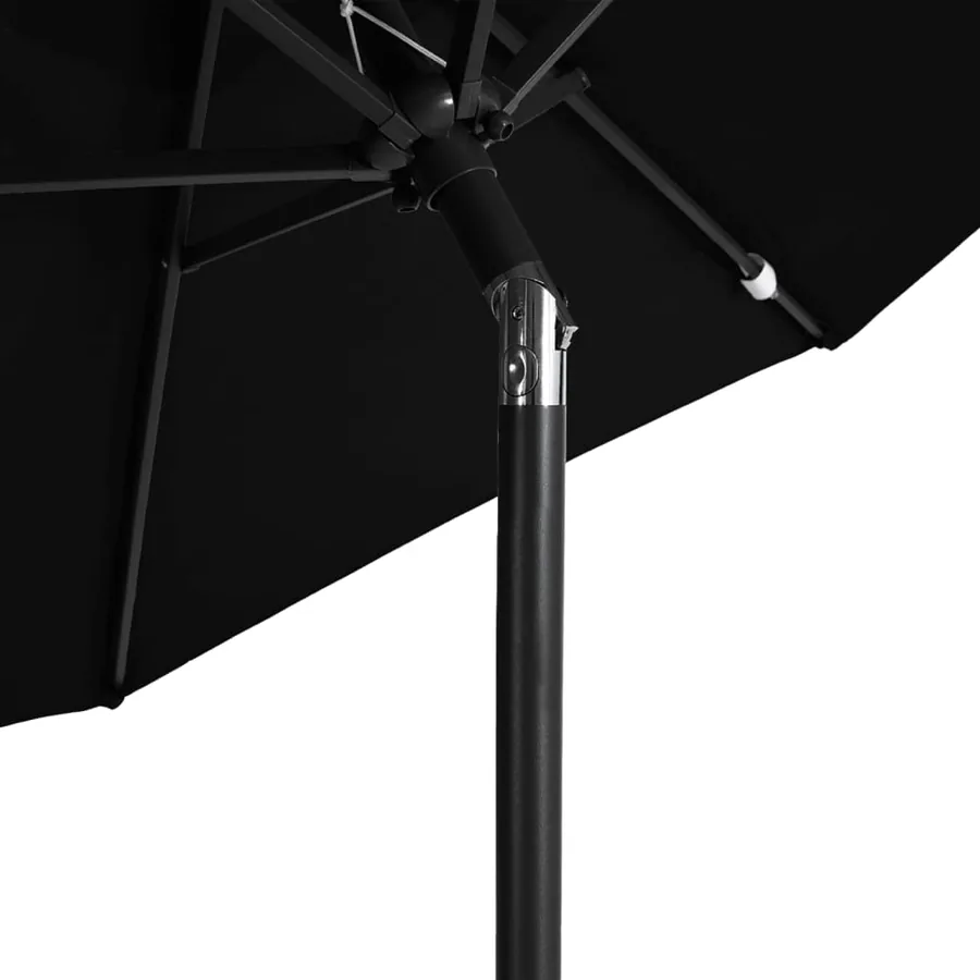 Parasol de jardin avec mât en acier noir 225x225x212 cm - 7