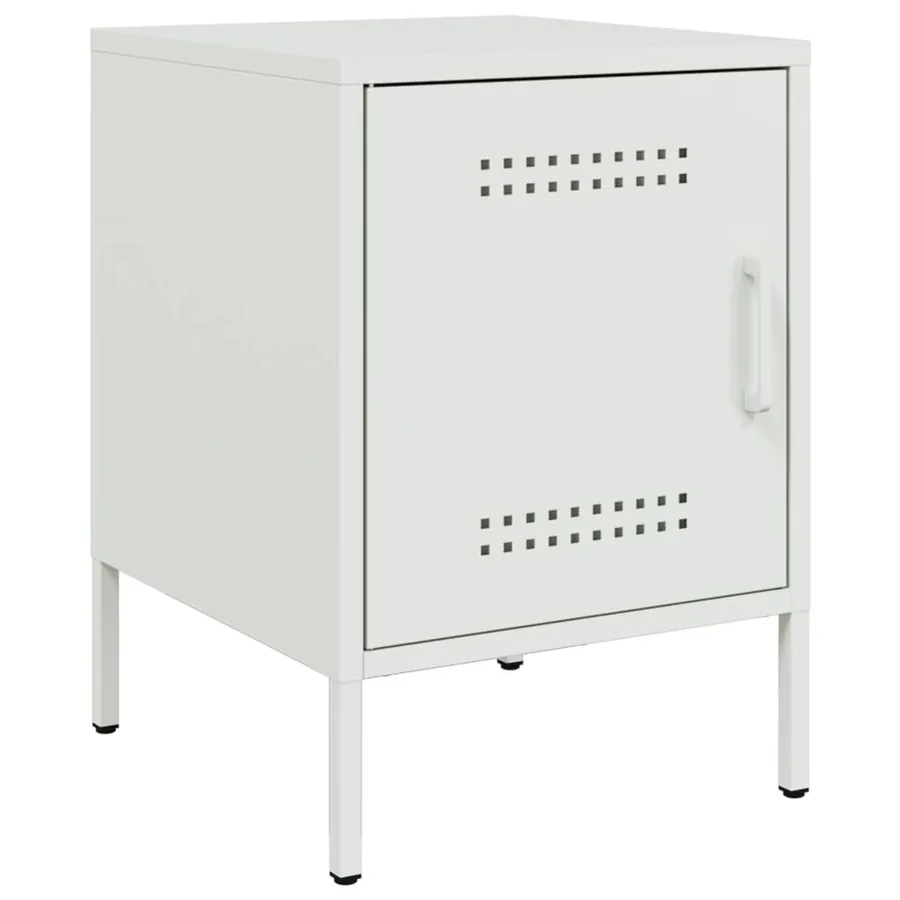 Tables de chevet 2 pcs blanc 36x39x50,5 cm acier - 5