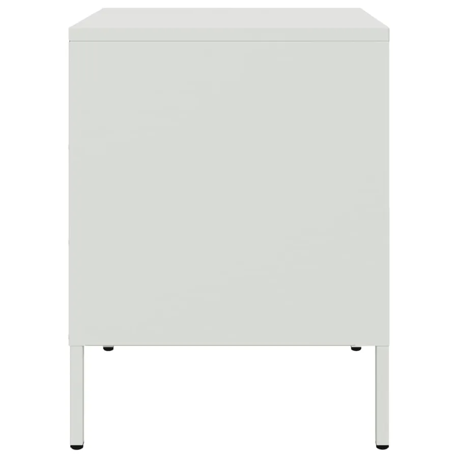 Tables de chevet 2 pcs blanc 36x39x50,5 cm acier - 7