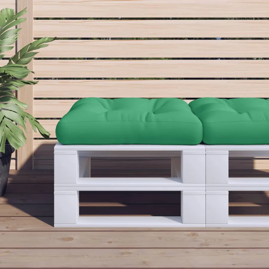 Coussin de palette vert 60x60x12 cm tissu