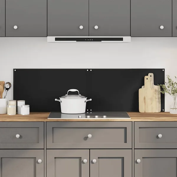 Dosserets de cuisine 2 pcs noir 70x40 cm verre trempé
