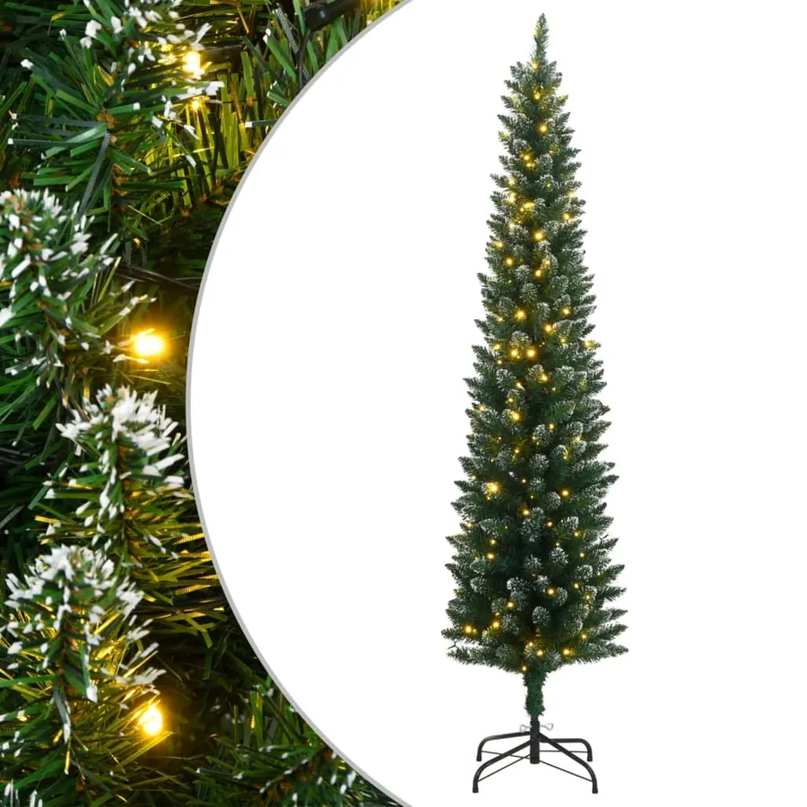 Sapin de Noël artificiel mince 300 LED 180 cm
