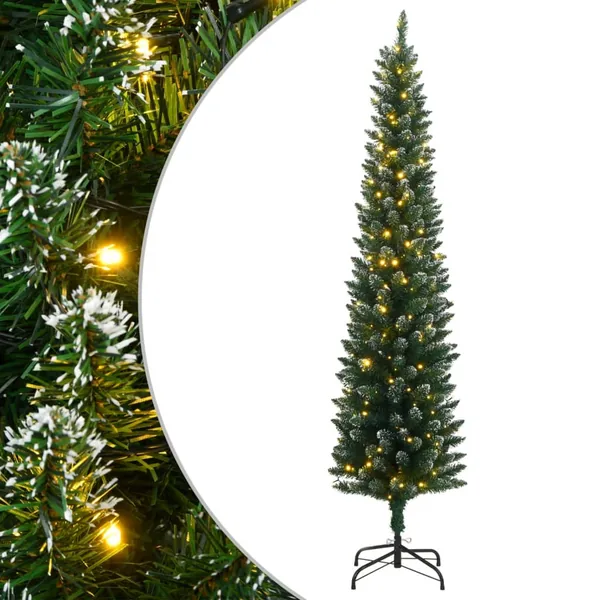 Sapin de Noël artificiel mince 300 LED 180 cm