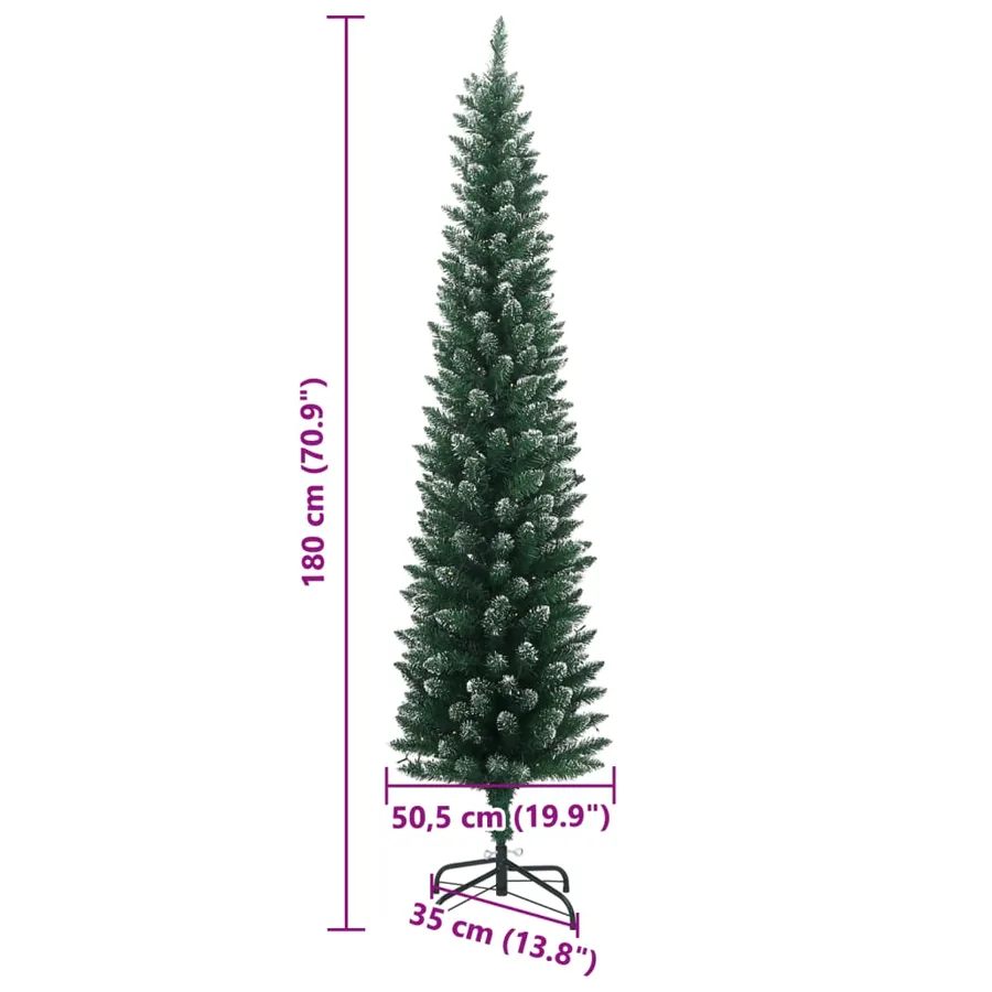 Sapin de Noël artificiel mince 300 LED 180 cm - 12