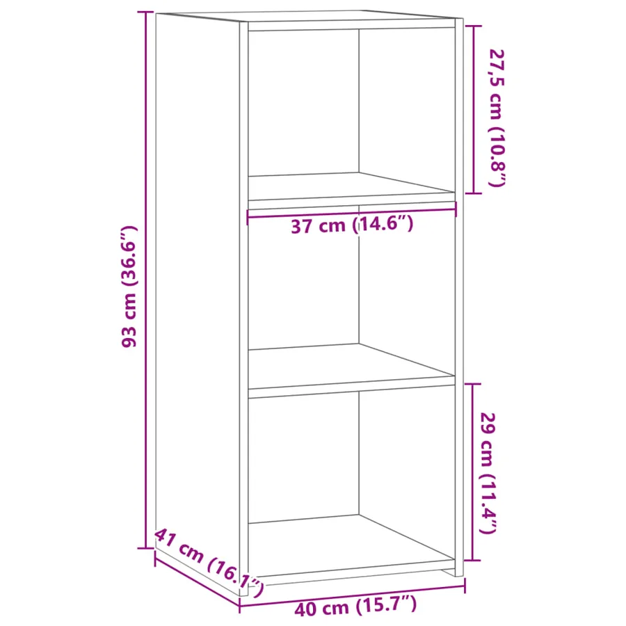 Buffet chêne fumé 40x41x93 cm bois d'ingénierie - 9