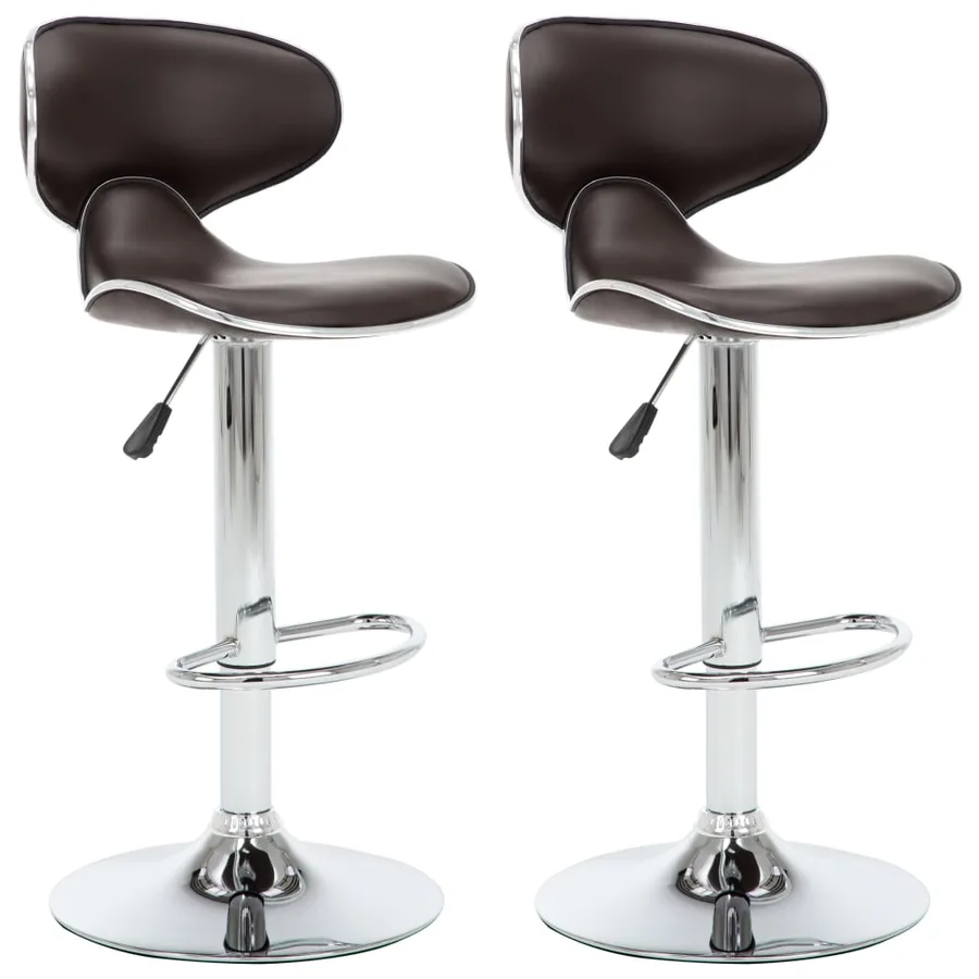 Tabourets de bar 2 pcs marron similicuir - 2