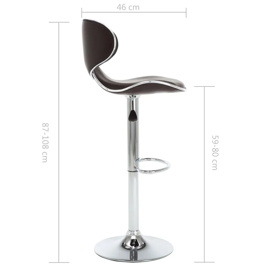 Tabourets de bar 2 pcs marron similicuir - 9