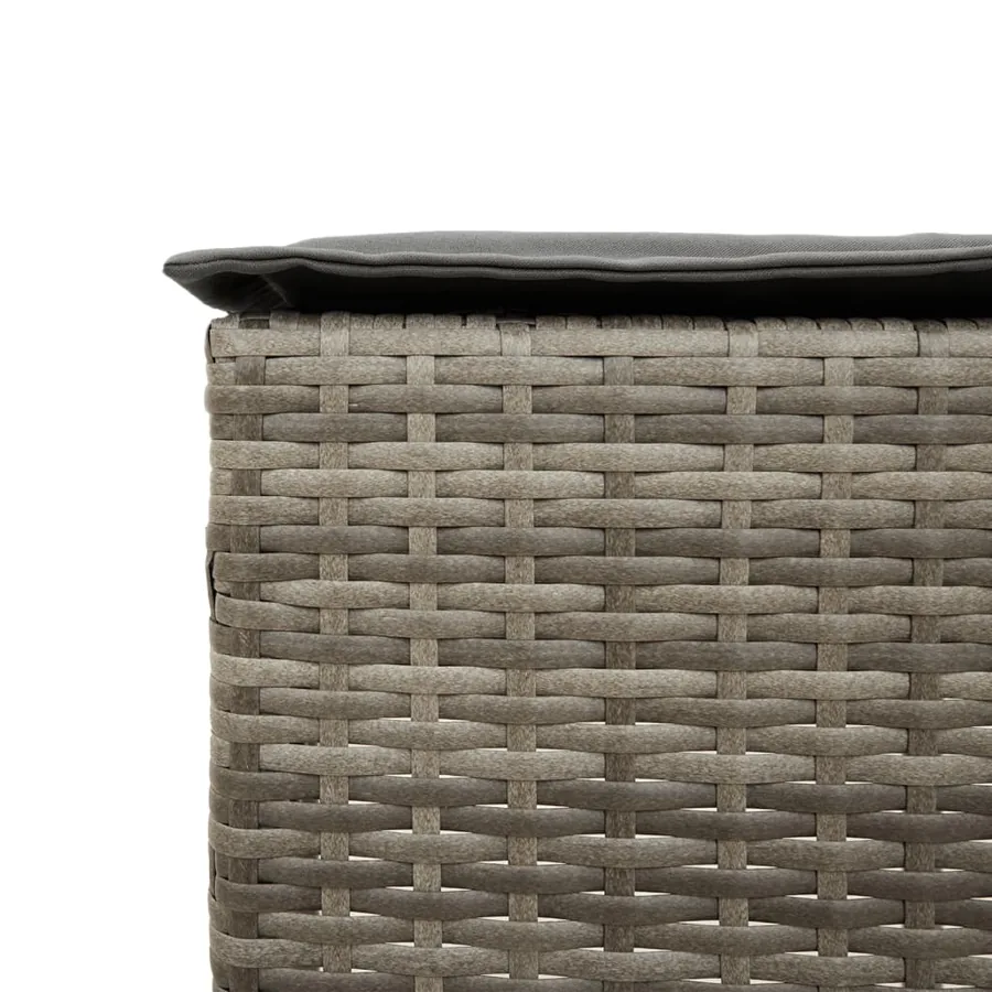 Tabourets de bar jardin coussins lot de 2 gris résine tressée - 8