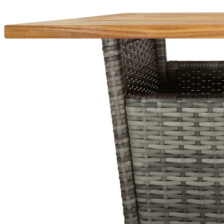 Ensemble de bar de jardin 3 pcs et coussins gris résine tressée - 7