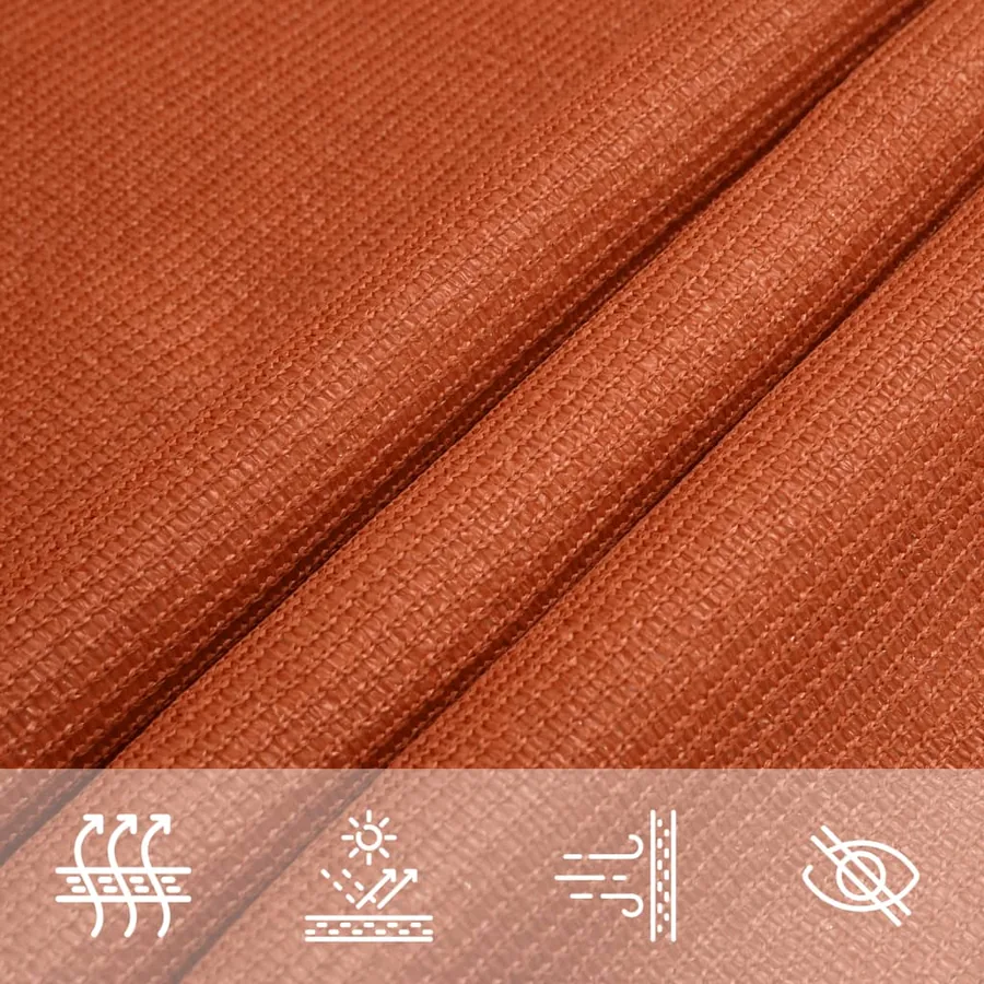 Voile d'ombrage 160 g/m² rectangulaire orange 3x6 m PEHD - 5