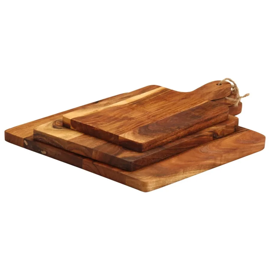 Planche à découper 3 pcs cm bois d'acacia massif - 2