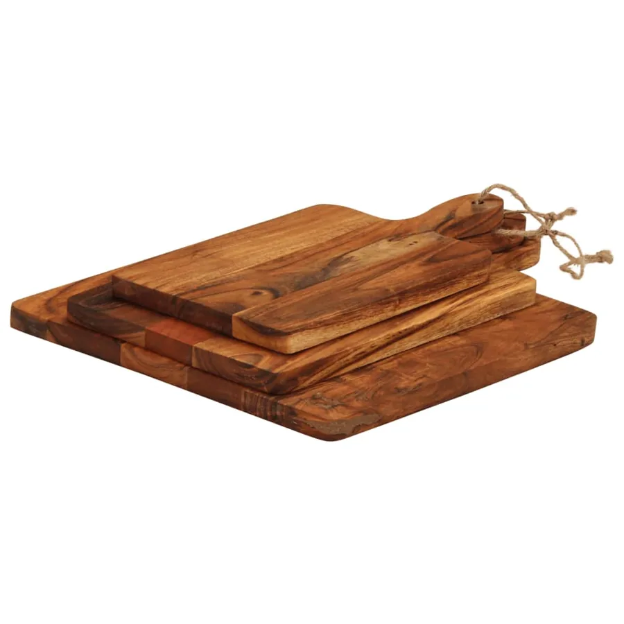 Planche à découper 3 pcs cm bois d'acacia massif - 3