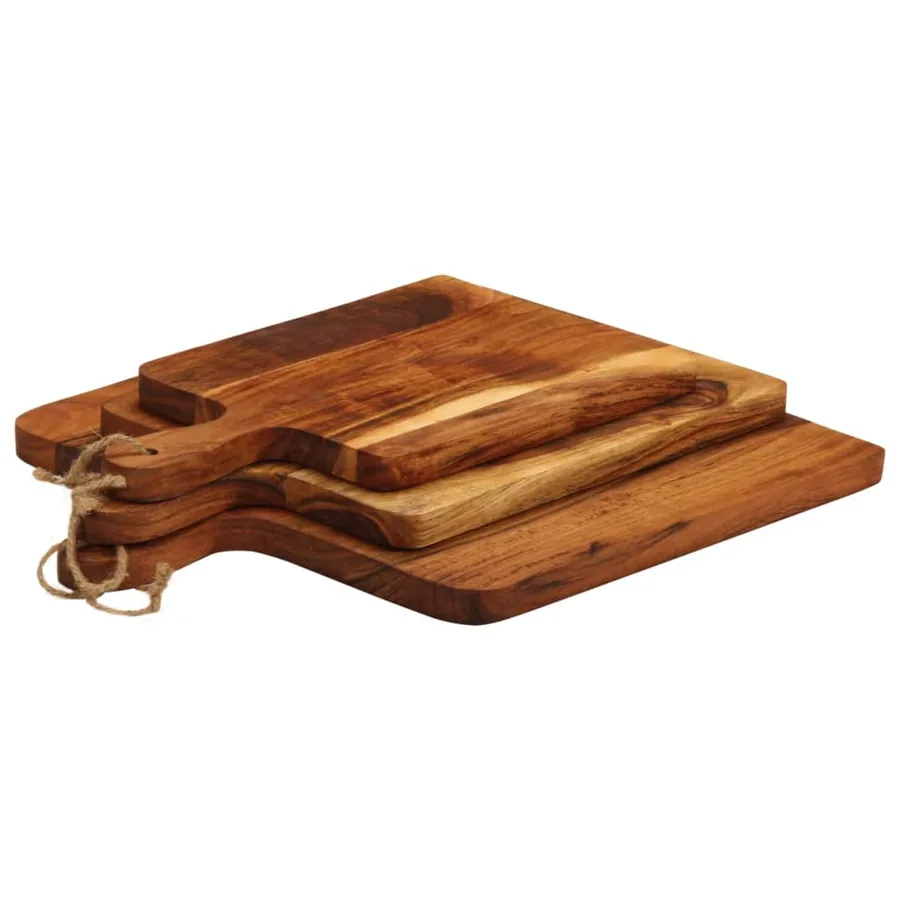 Planche à découper 3 pcs cm bois d'acacia massif - 6