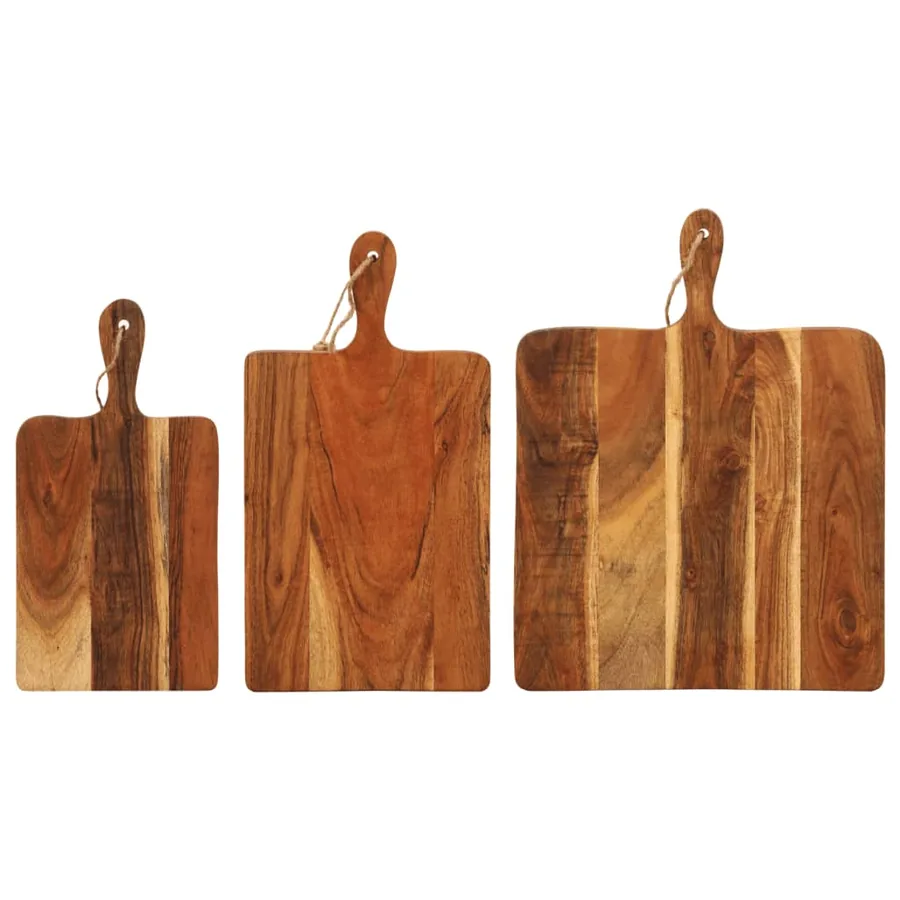 Planche à découper 3 pcs cm bois d'acacia massif - 7