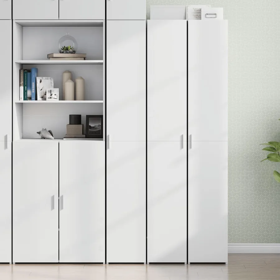 Buffet haut blanc 30x42,5x185 cm bois d'ingénierie