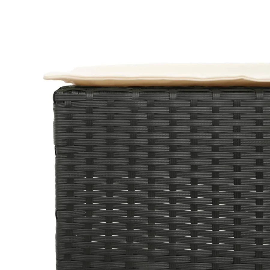 Ensemble de bar de jardin 7 pcs avec coussins noir poly rotin - 6