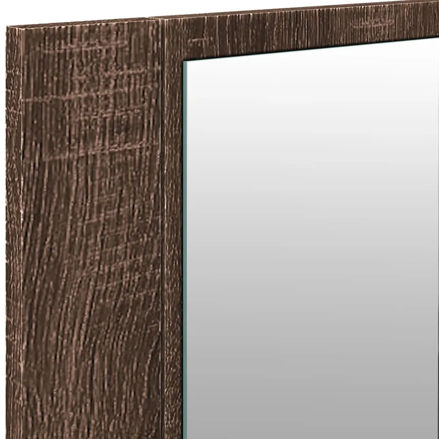 Armoire à miroir à LED de bain chêne marron 100x12x45 cm - 10