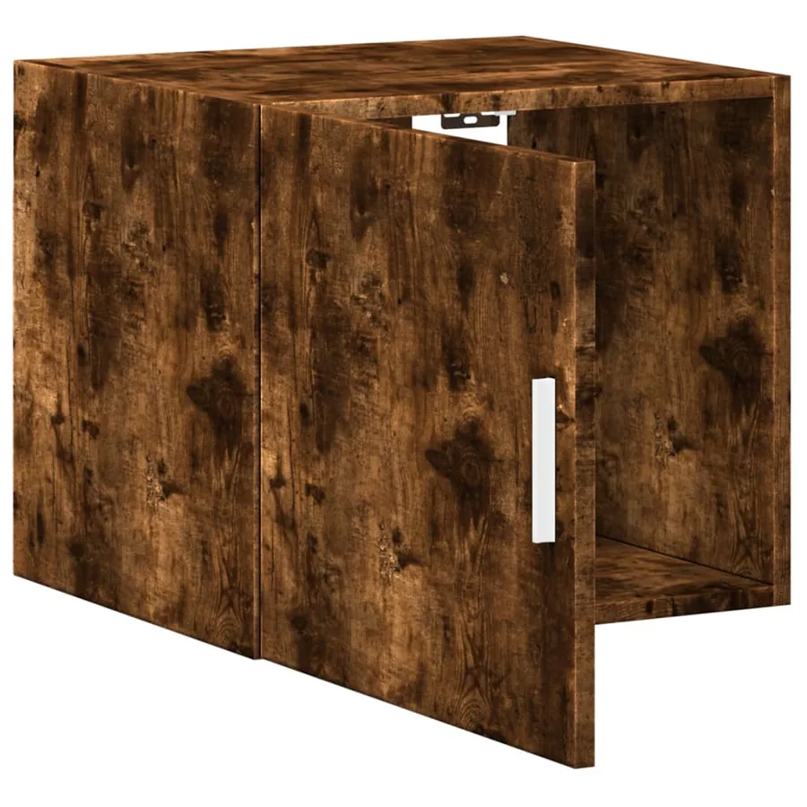 Armoire murale chêne fumé 45x42,5x40 cm bois d'ingénierie - 7
