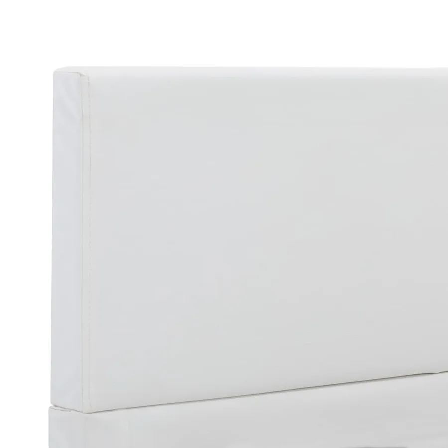 Cadre de lit sans matelas blanc similicuir 120x200 cm - 5