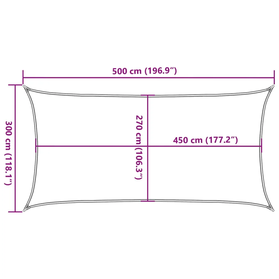 Voile d'ombrage 160 g/m² rectangulaire sable 3x5 m PEHD - 10