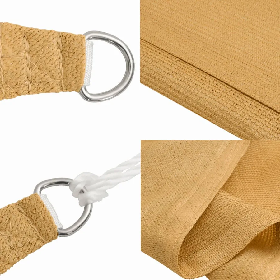 Voile d'ombrage 160 g/m² rectangulaire sable 3x5 m PEHD - 6