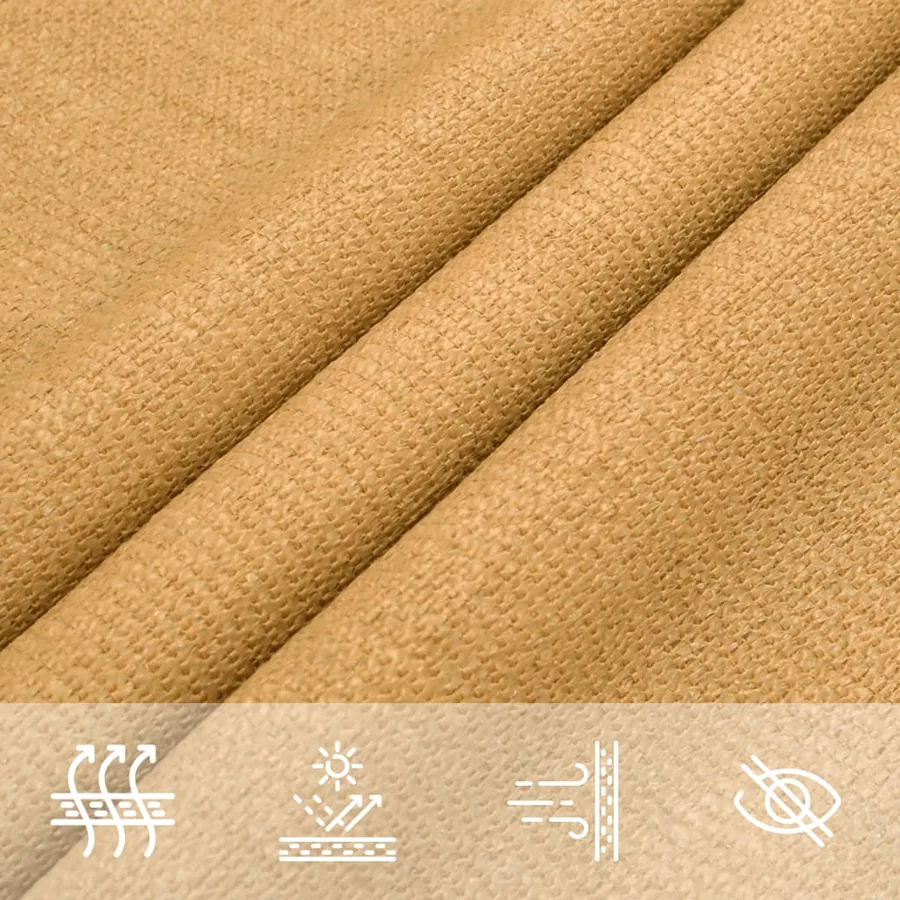 Voile d'ombrage 160 g/m² rectangulaire sable 3x5 m PEHD - 8