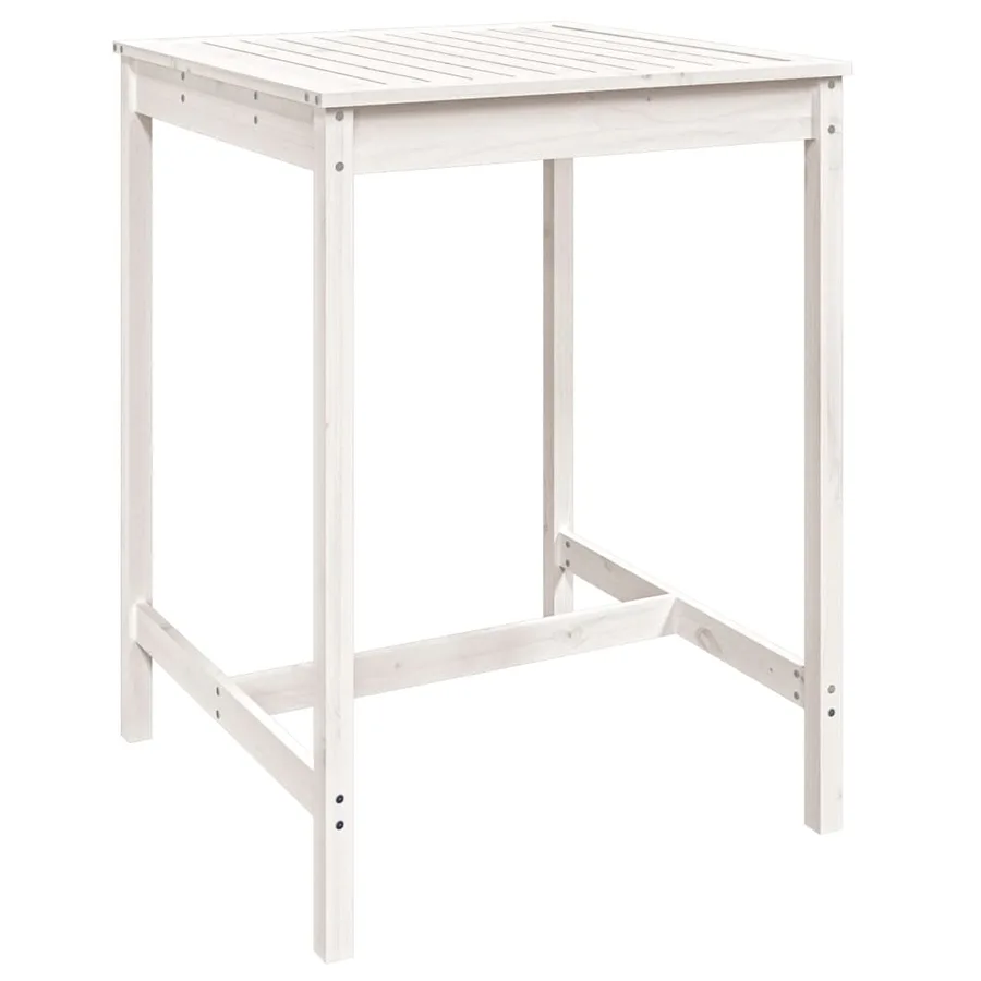 Ensemble de bar de jardin 5 pcs blanc bois massif de pin - 8
