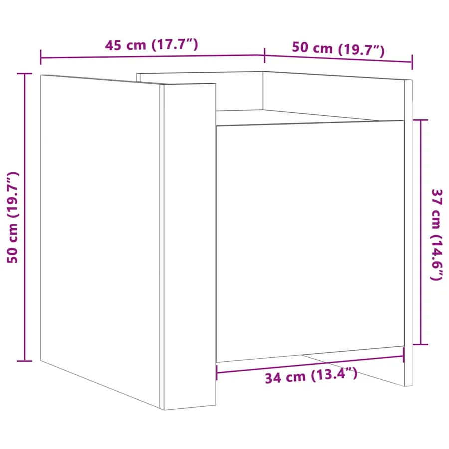 Table de chevet chêne marron 45x50x50 cm bois d’ingénierie - 11