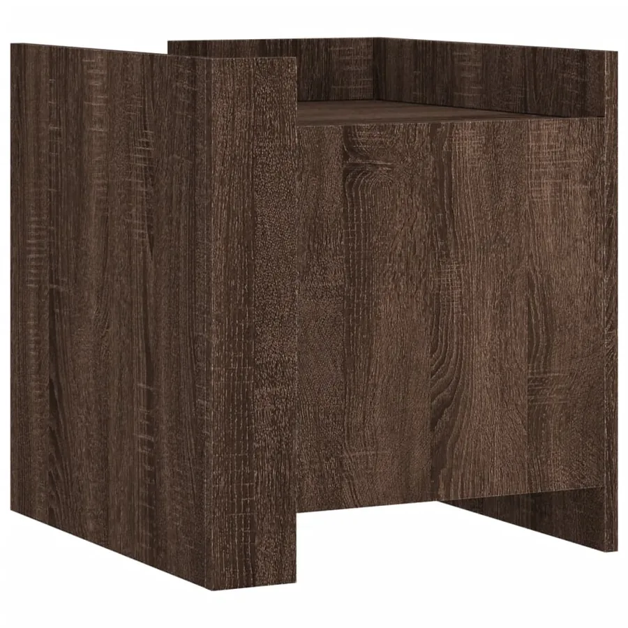 Table de chevet chêne marron 45x50x50 cm bois d’ingénierie - 2
